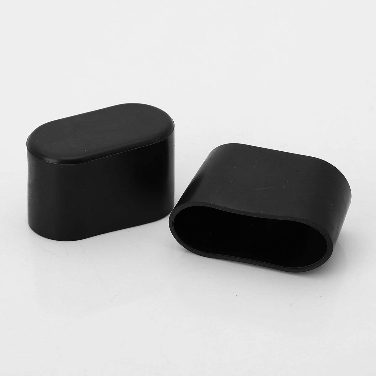 YiZYiF 10-Pack Black Rubber Chair Leg Caps (15x30mm) - Oval Furniture Feet Protectors for Floors, Scratch Prevention | Ideal for Dining Chairs, Tables & Office Furniture