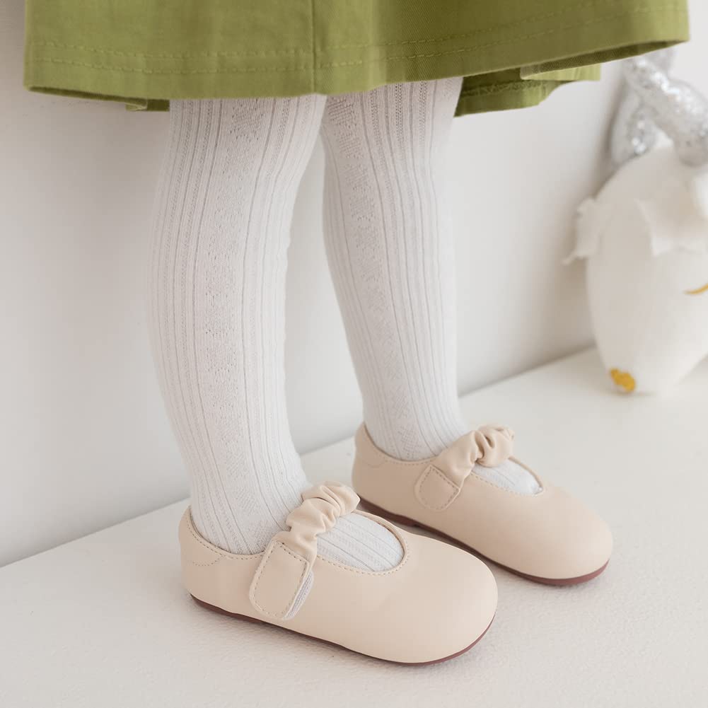 Baby Girls Cable Knit Tights - Warm Winter Toddler Leggings with Non-Slip Footed Design | Soft Solid Knit Pants for Dance & Play | Perfect for Cold Weather Outfits and Indoor Activities