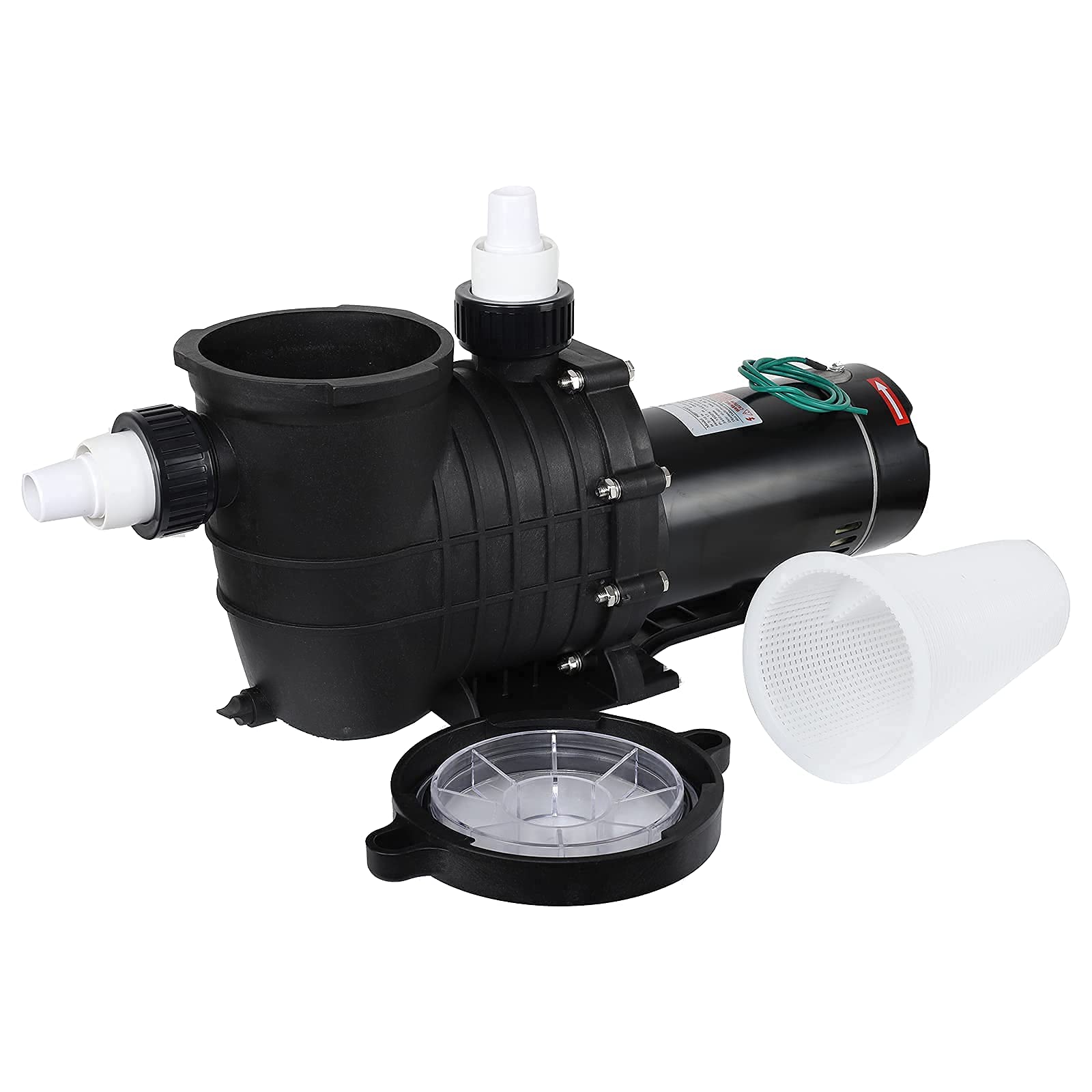 TECSPACE 1.5HP Swimming Pool Pump 6494GPH | 1100W Dual Voltage (110-120V/220-240V) | In-Ground & Above Ground Pool Pump with Strainer Basket | Perfect for Backyard Pools, Water Circulation & Filtration