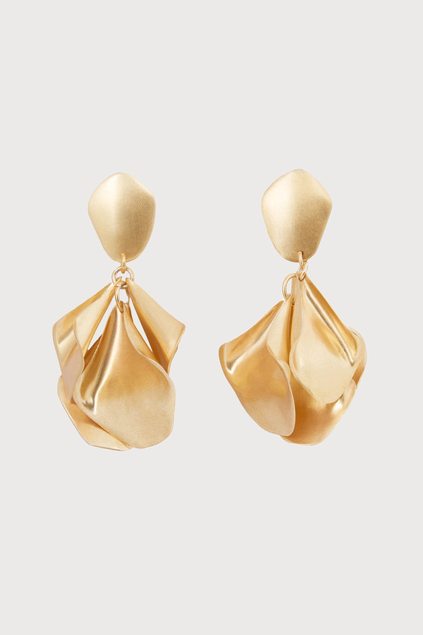 Petal to the Metal Floral Earrings for Women - Elegant Rose Gold Leaf Jewelry for Everyday Wear & Special Occasions