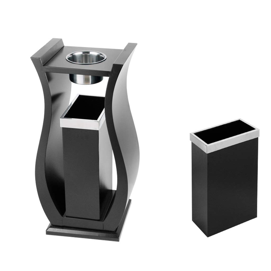 Tingting1992 Black Compost Bin for Kitchen & Outdoor Use - Vertical Ashtray Trash Can with Step Pedal - Cigarette Butt Receptacle & Garbage Can - Commercial Grade Cigarette Disposal Tower - Perfect for Restaurants, Parks, and Smoking Areas