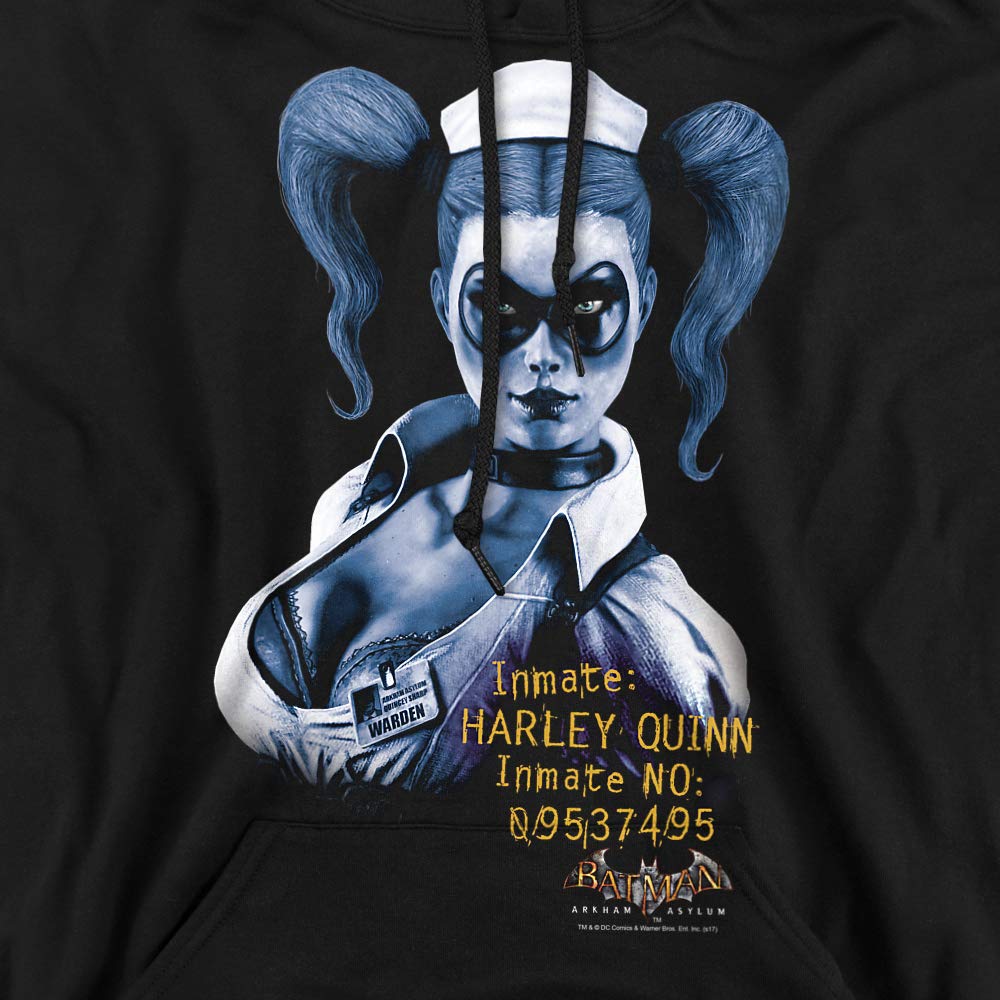 Trevco Batman Arkham Harley Quinn Unisex Adult Pullover Hoodie - Soft Cotton Hooded Sweatshirt for Cosplay & Casual Wear