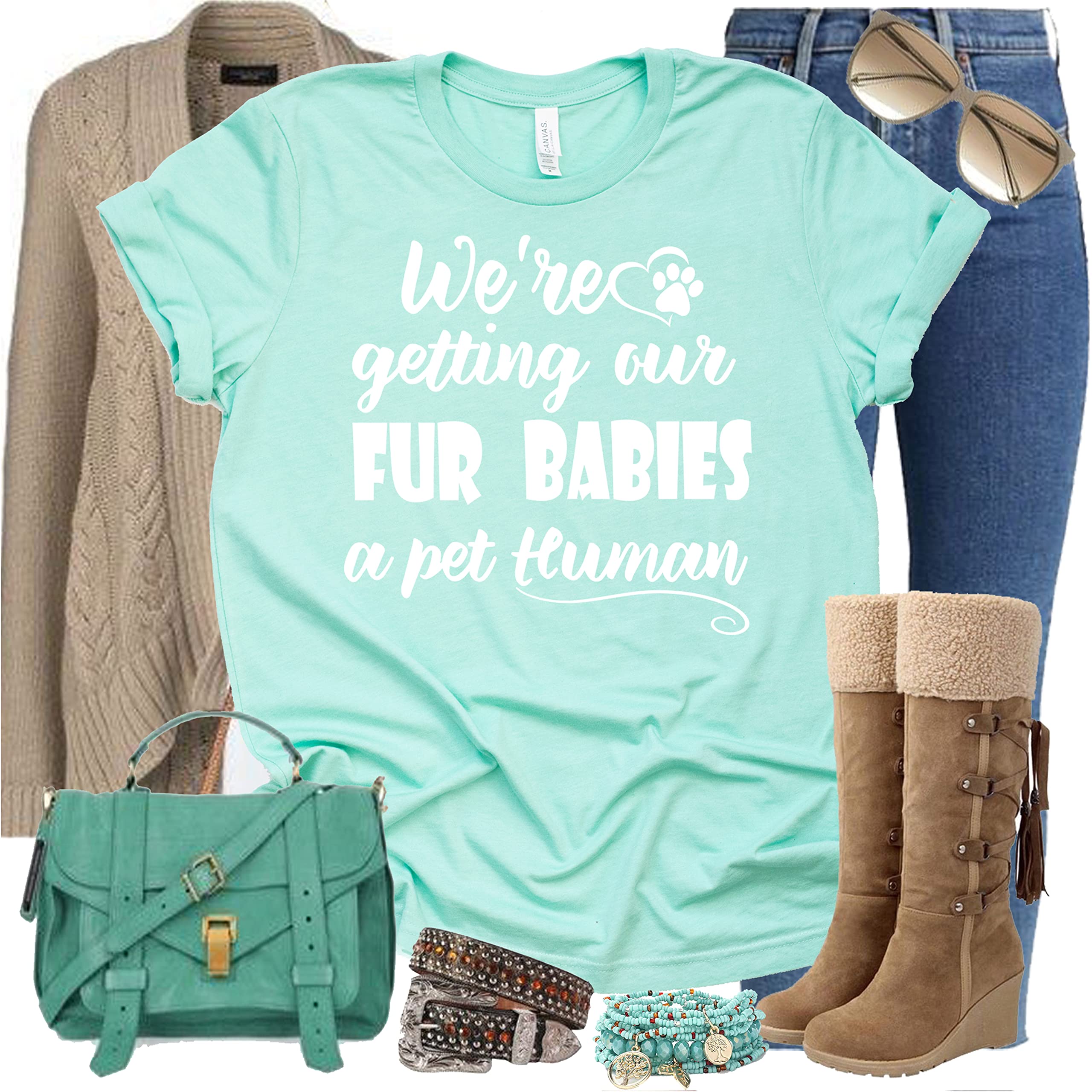 Funny Pet Human Shirt for Dog Moms - Cute Pregnancy & Baby Announcement T-Shirt - Perfect for Gender Reveals, Family Photos & Pet Lovers
