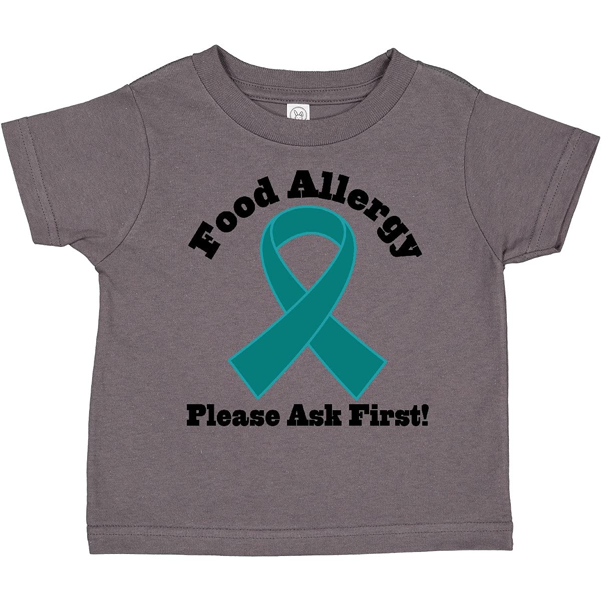Food Allergy Awareness Teal Ribbon Toddler T-Shirt - Soft Cotton Kids Tee for Allergy Support & Advocacy - Perfect for Allergy Walks, School Events & Support Groups