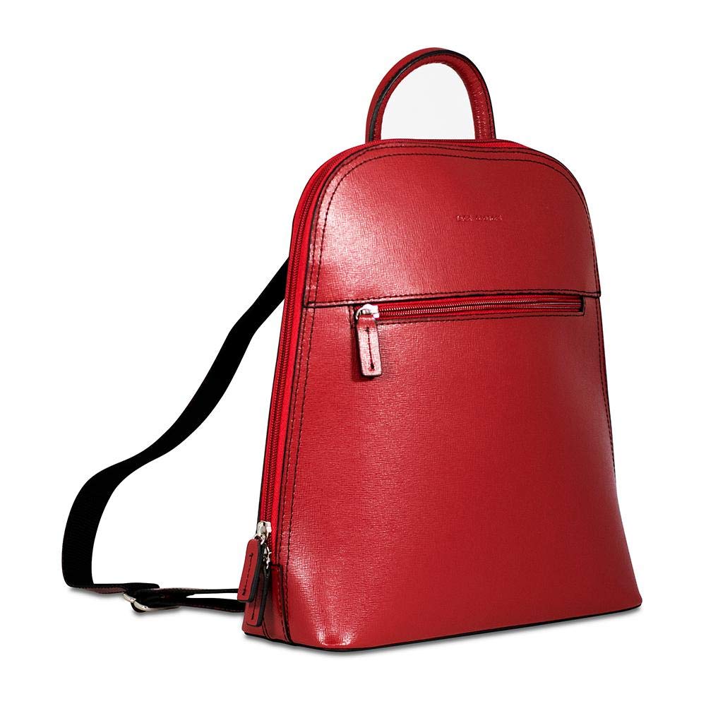 Jack Georges Chelsea Angela Small Backpack #5835 (Red) - Stylish & Compact Women's Leather Backpack for Work, Travel & Everyday Use