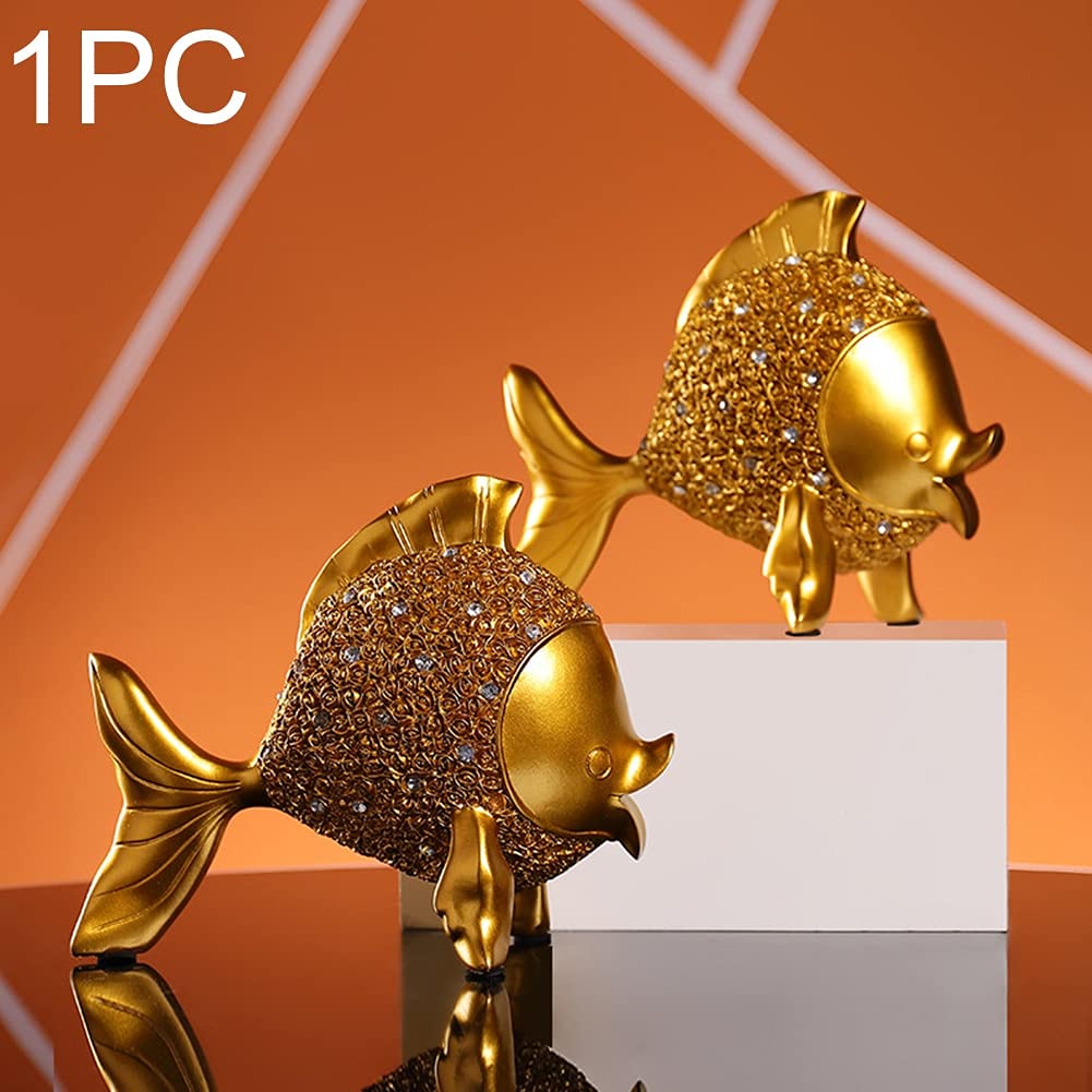 Cute Goldfish Resin Statue - Modern Art Desktop Decor for Office, Hotel, Bar, Coffee Shop & Home - Mini Tabletop Ornament for Living Room & Gift Ideas