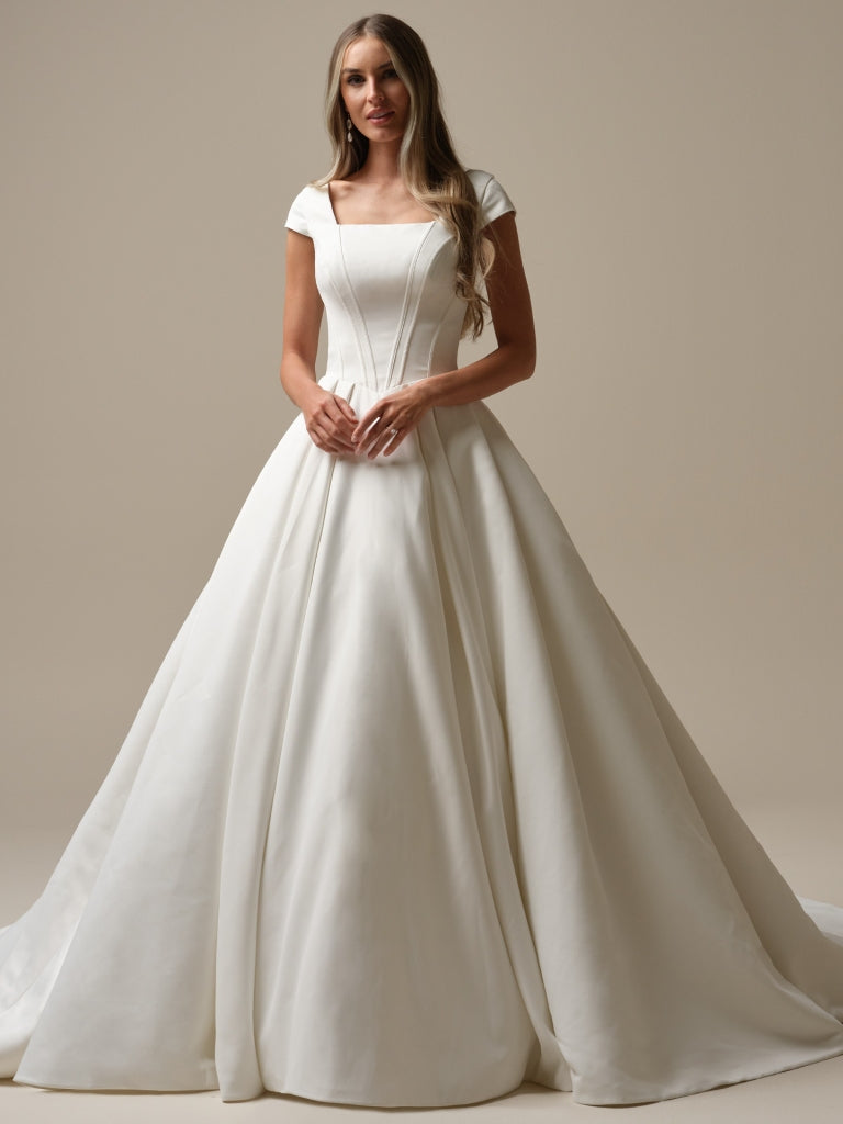 Derrick Leigh by Maggie Sottero | Elegant Lace Wedding Dress with Beaded Detailing | Perfect for Bridal Showers, Vow Renewals & Formal Evening Events