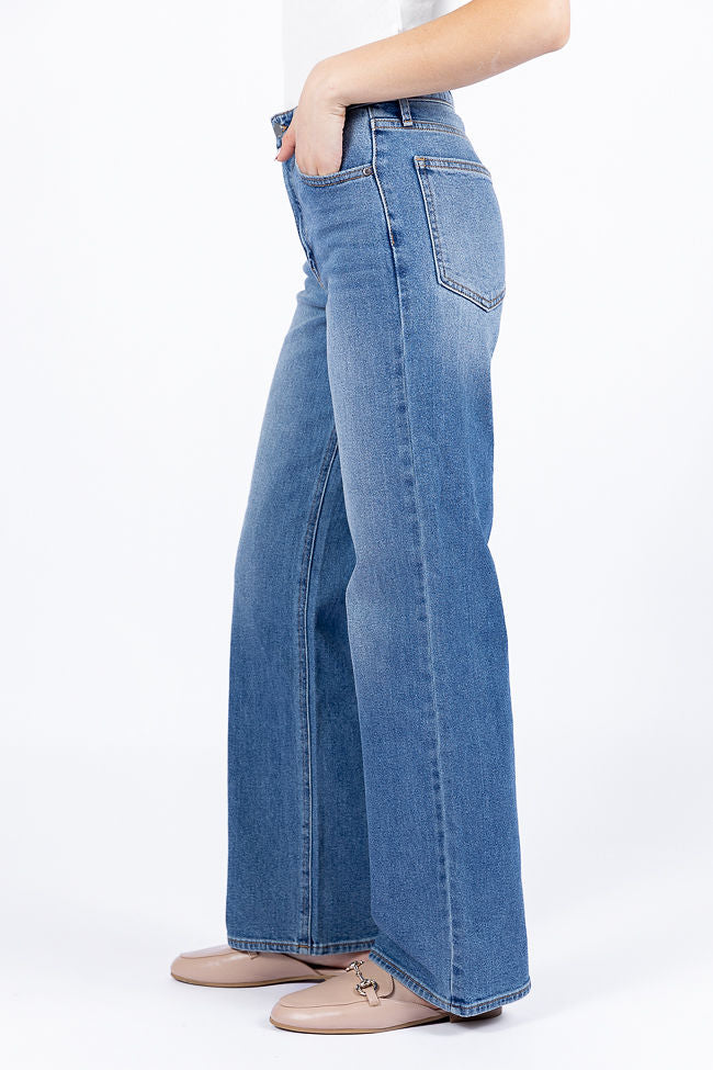 Cosette Medium Wash Relaxed Jeans for Women - High Waist Stretch Denim Pants, Comfortable Casual & Everyday Wear (Office, Dating, Travel)
