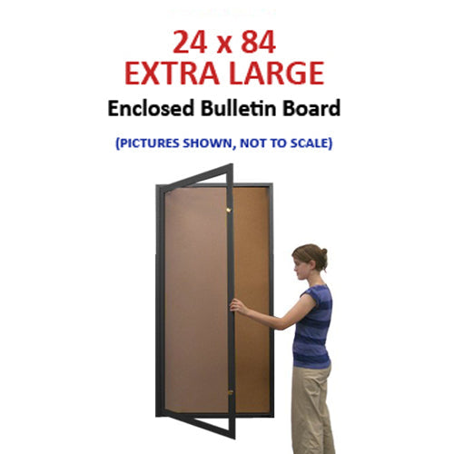 24x48 Extra Large Outdoor Enclosed Bulletin Board with LED Lights - Weatherproof Swing Case for Schools, Parks & Offices (Single Door Design)