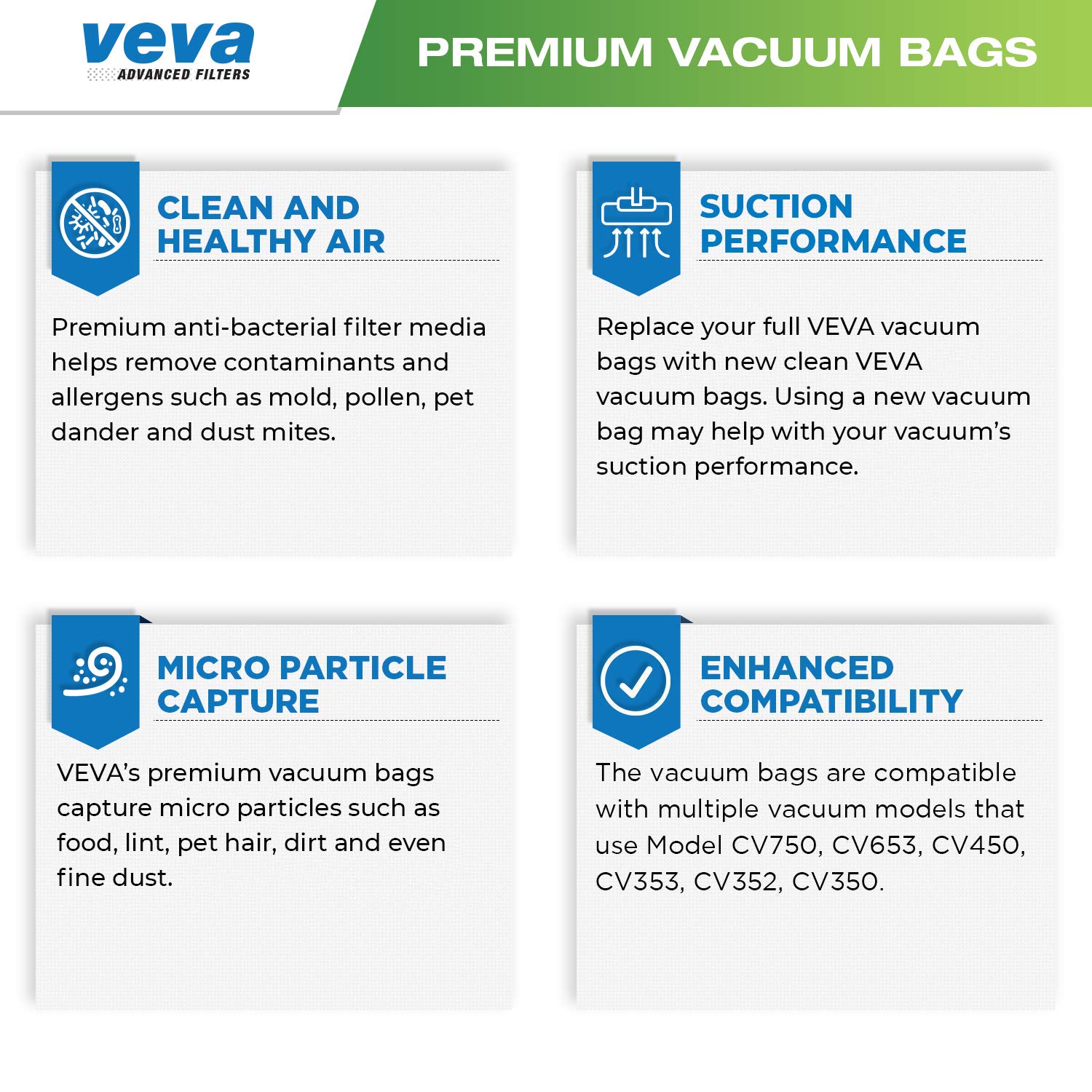 20 Pack VEVA Premium SuperVac Vacuum Gallon Bags - Compatible with Nutone 391, CV350, CV352, CV353, CV450, CV653, CV750 Central Vacuum Cleaners | Durable Replacement Bags for Home & Office Cleaning