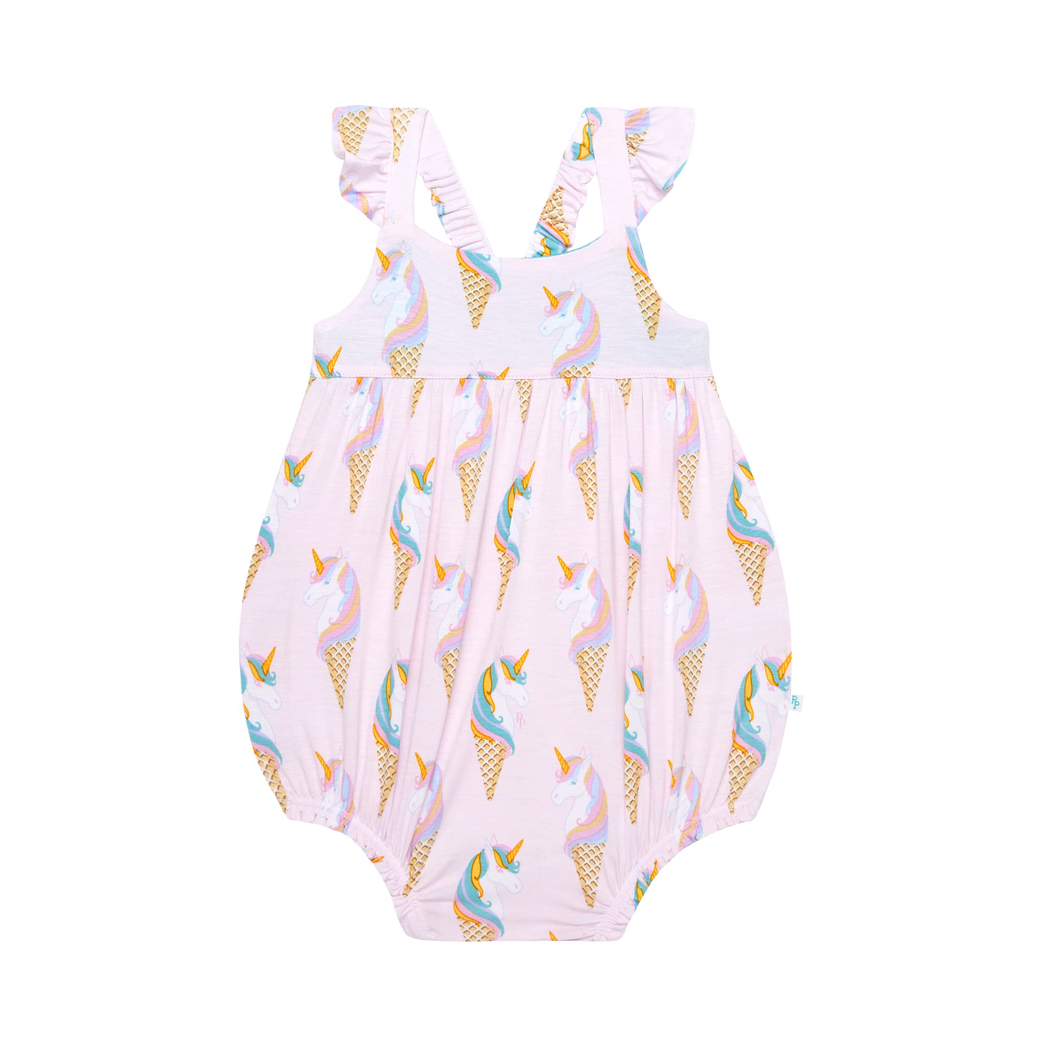 Posh Peanut Baby Ruffled Cap Sleeve Rompers - Soft Bamboo Viscose Newborn Girls Clothes - Kids One Piece Pajamas for Sleep & Play - Perfect for Nursery, Photoshoots & Special Occasions