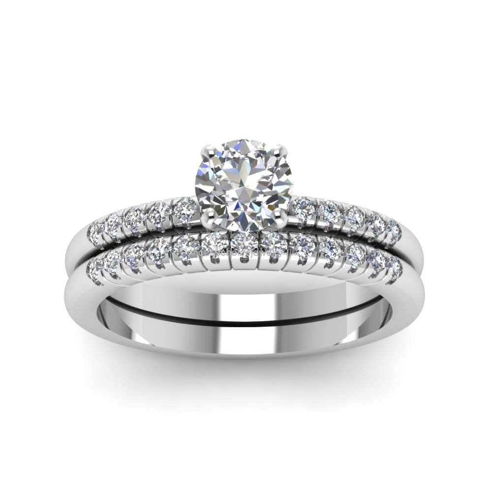 PB Collection Women's Wedding Ring Sets - Round Cut CZ Engagement Ring & Wedding Band Set for Brides | Perfect for Proposals, Anniversaries & Special Occasions