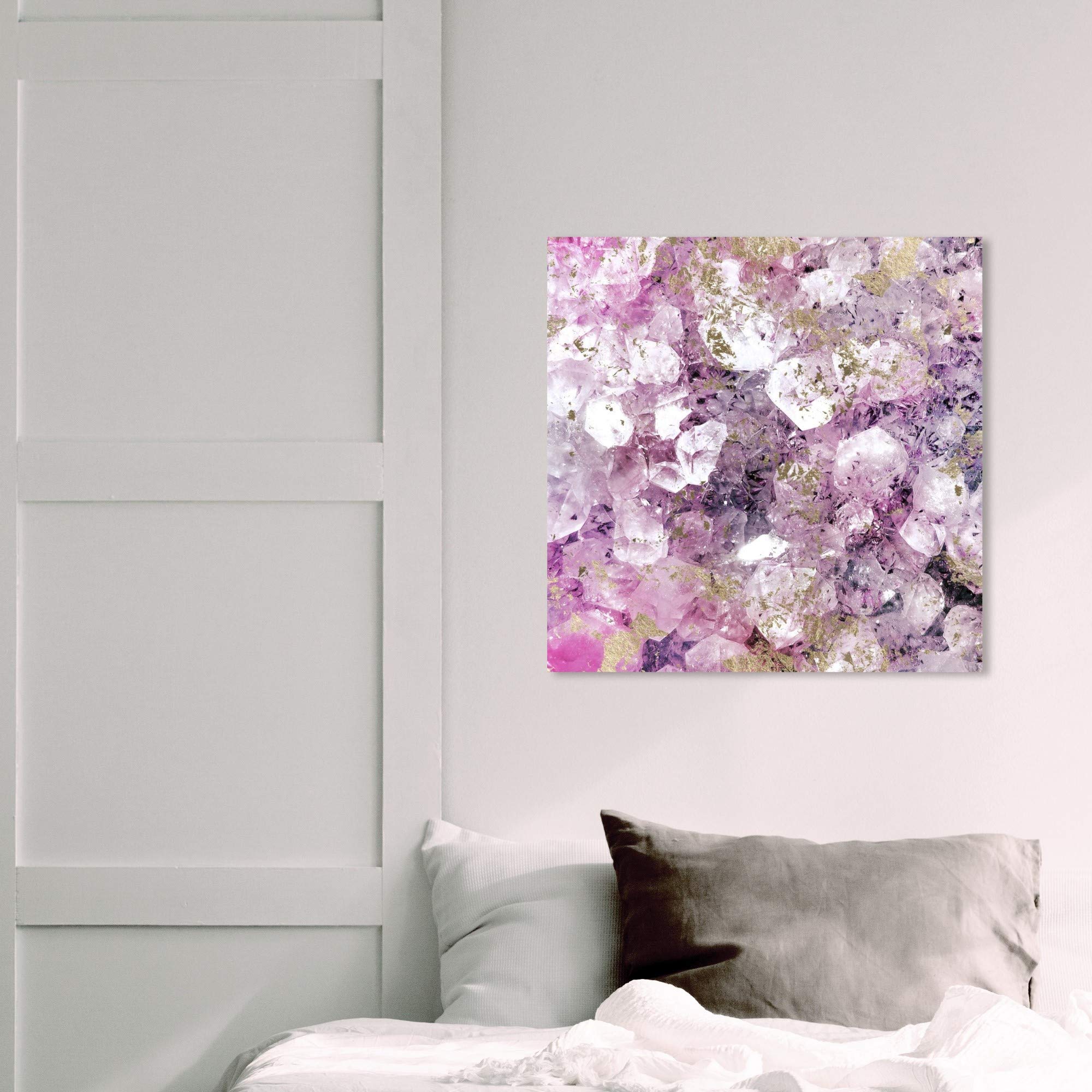 Oliver Gal Artist Co. 'Crystal Romance' Abstract Wall Art Canvas Print - 20x20 Inches, Purple & Gold Home Decor for Living Room, Bedroom & Office