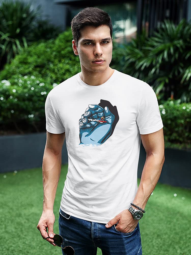 Hand Surfer Art Graphic T-Shirt for Men - Cool Surfing Style Casual Wear for Beach, Skateboarding & Street Fashion