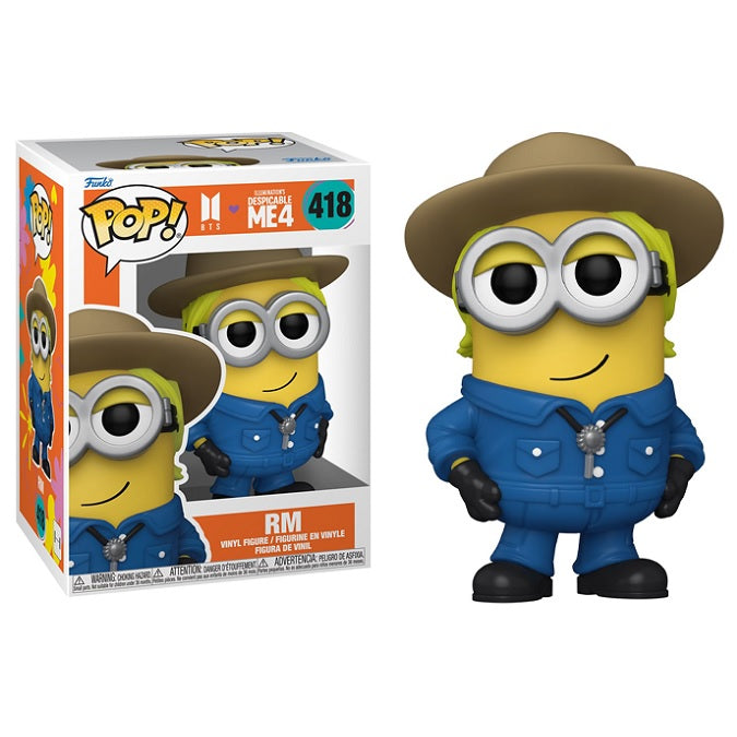 BTS x Despicable Me 4 Pop! Vinyl Figure RM Minion Collectible Toy #418 - Perfect for K-Pop Fans & Minion Lovers, Great for Display, Gifts & Collections