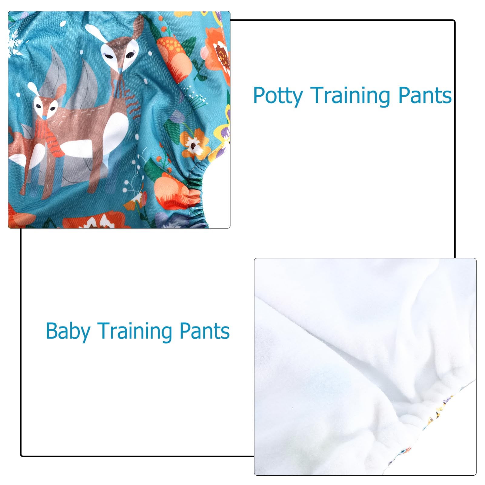 ifundom 7 Pcs Baby Cloth Diaper Pants - Soft Stretch Fabric with Snap Buttons & Cute Cartoon Design - Perfect for Newborns, Infants, Toddlers - Ideal for Home, Travel, and Daycare Use