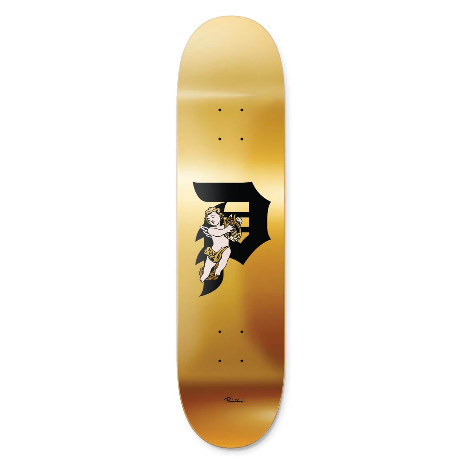Primitive Gate Team Deck 8 Skateboard Deck - Gold Color | Perfect for Street Skating & Skate Park Tricks