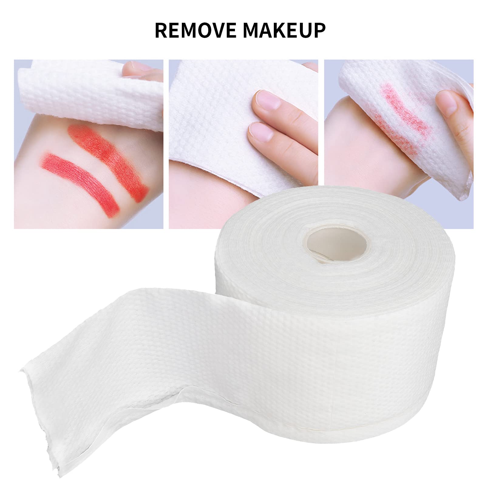 Disposable Face Towels for Dry & Wet Use - Soft Makeup Remover Wipes & Facial Cleansing Tissues Roll | Gentle for Sensitive Skin, Perfect for Travel, Gym & Daily Skincare Routine