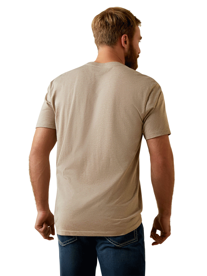 Ariat Men's Surf And Turf Western Aloha T-Shirt - Oatmeal Heather - Casual & Beach Wear for Summer Outdoors & Vacation