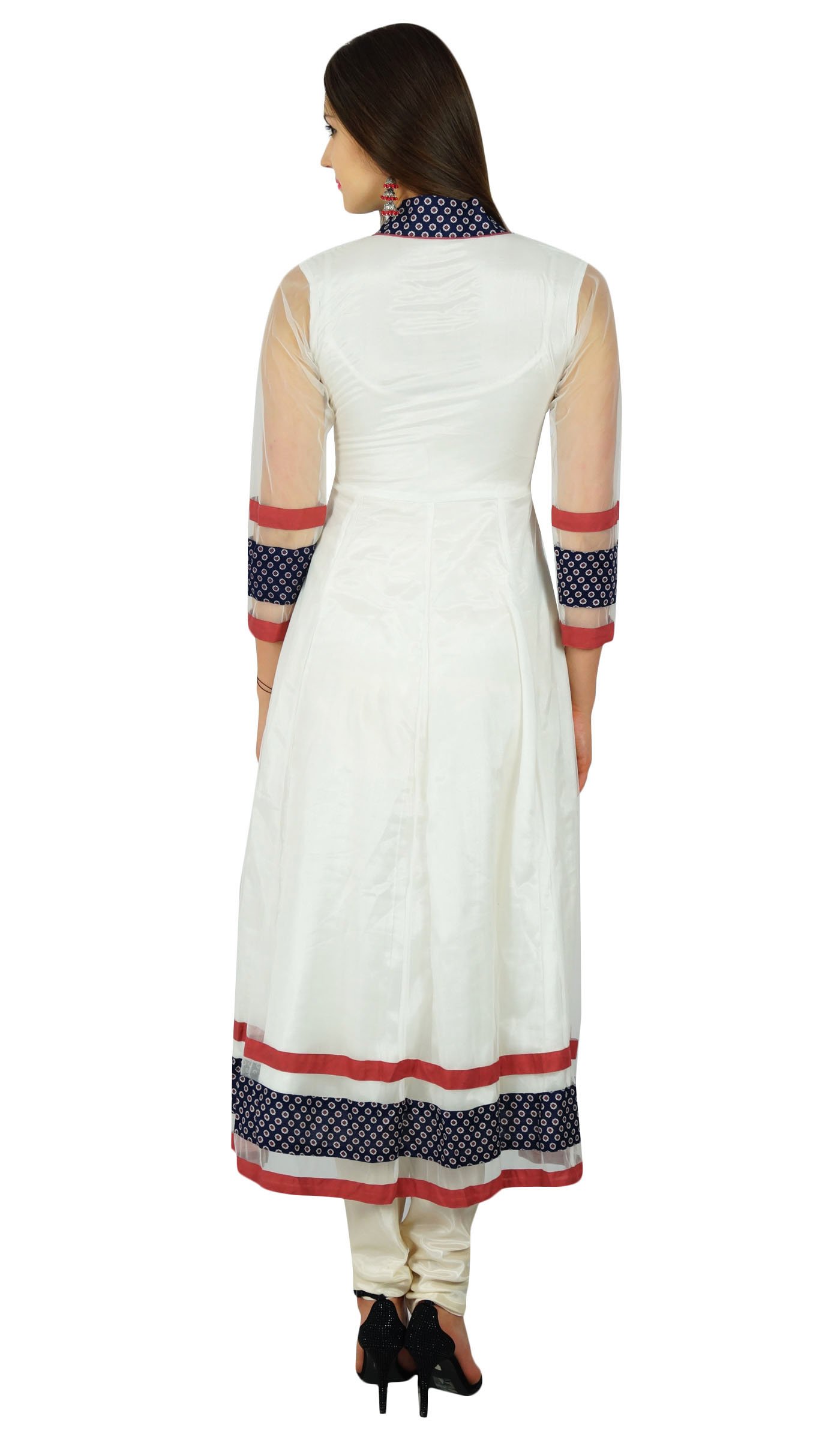 Elegant Bimba Women's Net Anarkali Kurta Kurti Long Maxi Dress for Party & Formal Occasions - Indian Ethnic Wear for Weddings, Festivals & Special Events