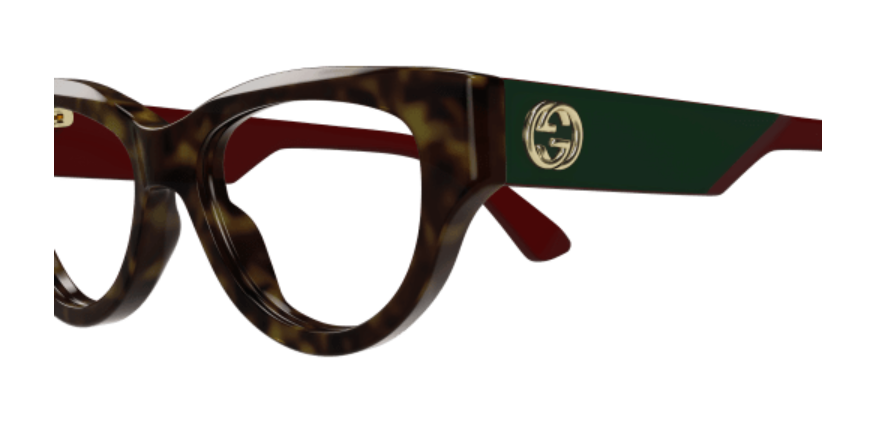 Gucci GG1665O 006 Havana/Red Cat Eye Women's Eyeglasses - Stylish Designer Frames for Women, Perfect for Work, Date Night & Fashion Accessories
