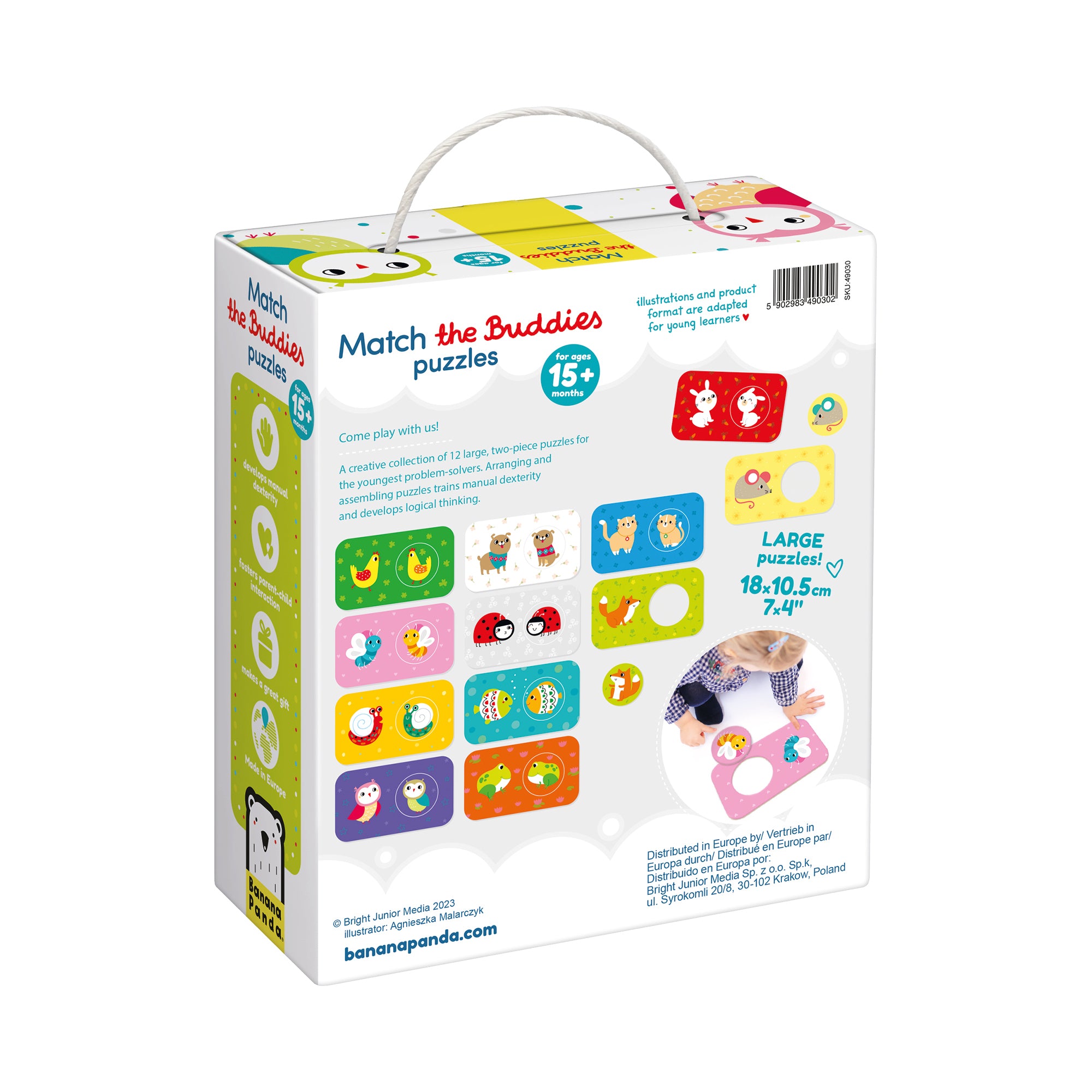 Banana Panda Match The Buddies 24-Piece Toddler Puzzle Set - Educational Wooden Animal Puzzles for Kids Ages 2-4, Perfect for Preschool Learning & Family Game Night