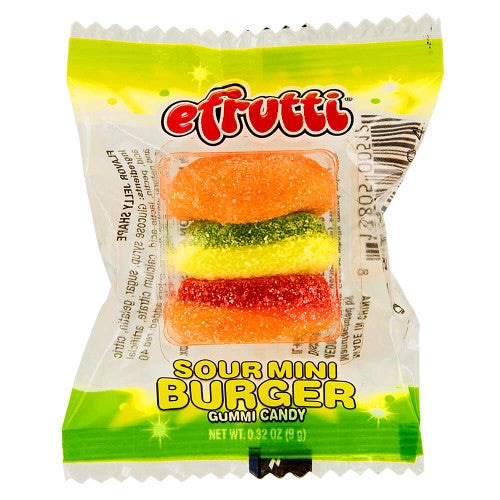 Sour Gummy Mini Burgers - Chewy Candy Snacks for Kids, Parties & Movie Nights - Fun & Tasty Treats for Halloween, Birthdays & School Events