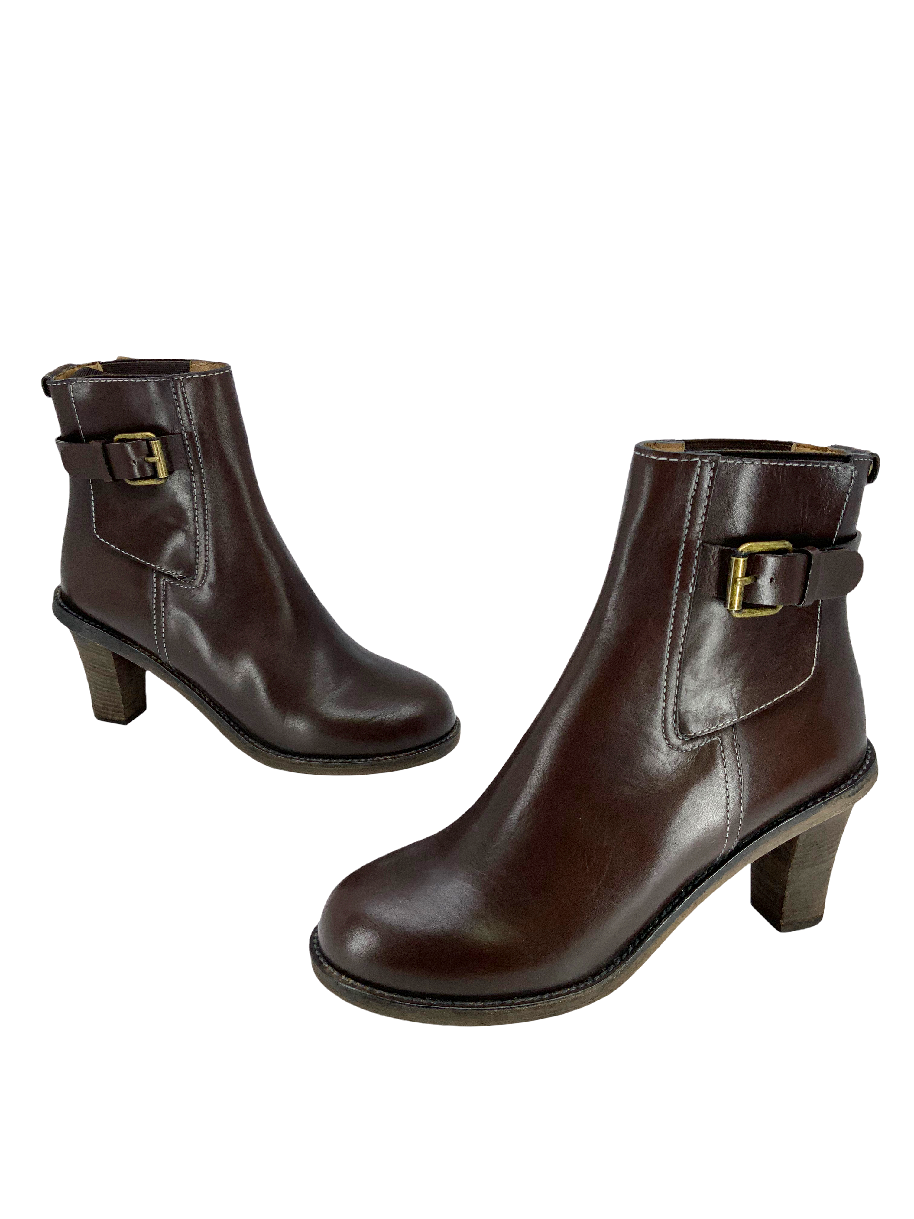 Chloe Genuine Leather Buckle Ankle Boots Women's Size 8 - Stylish & Comfortable for Casual Outfits, Office Wear & Date Nights