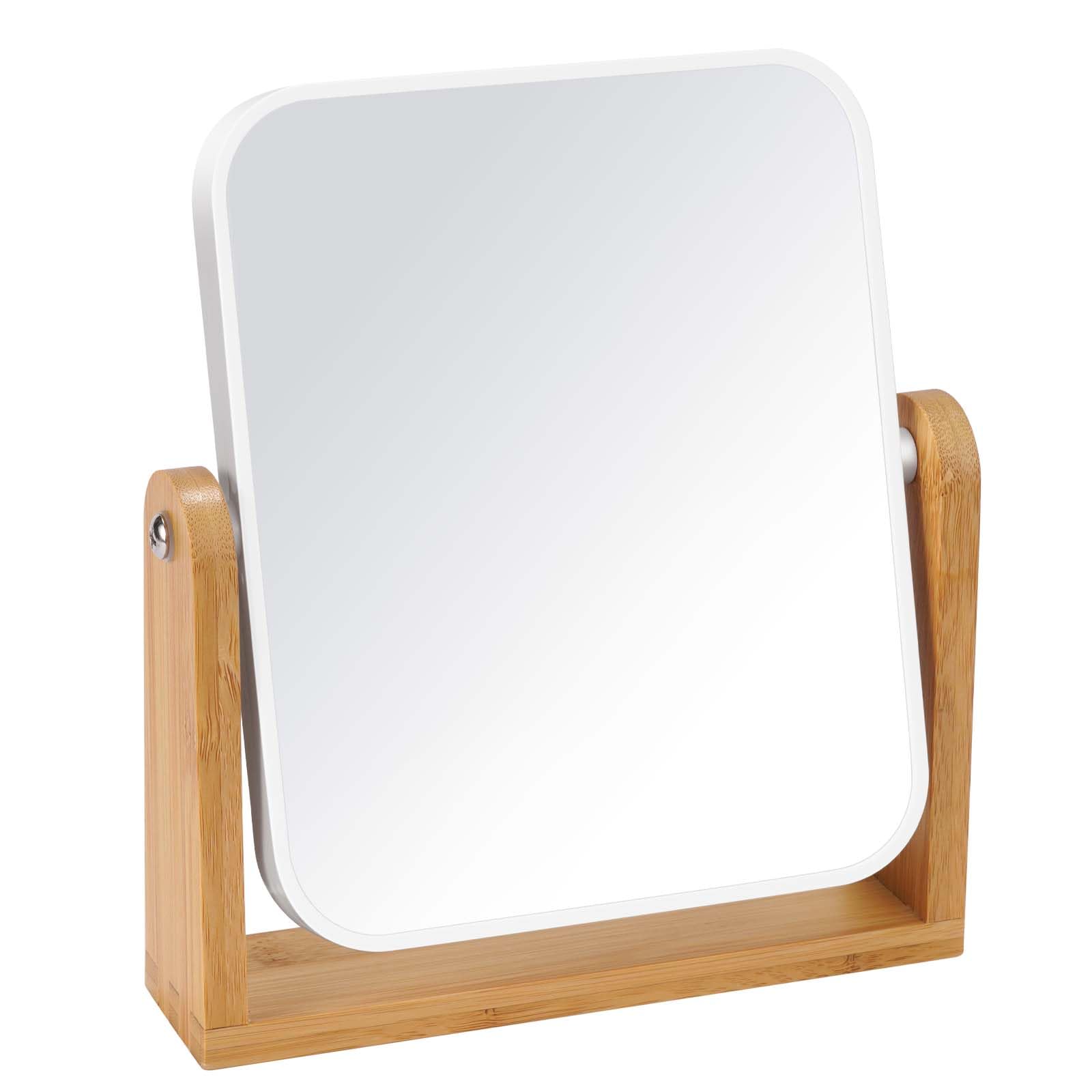LFOYOU 8 Inch Vanity Mirror with Stand - 1X/3X Magnification Double Sided 360° Swivel Makeup Mirror for Bathroom, Desk & Travel | Portable Tabletop Shaving Mirror for Women & Men