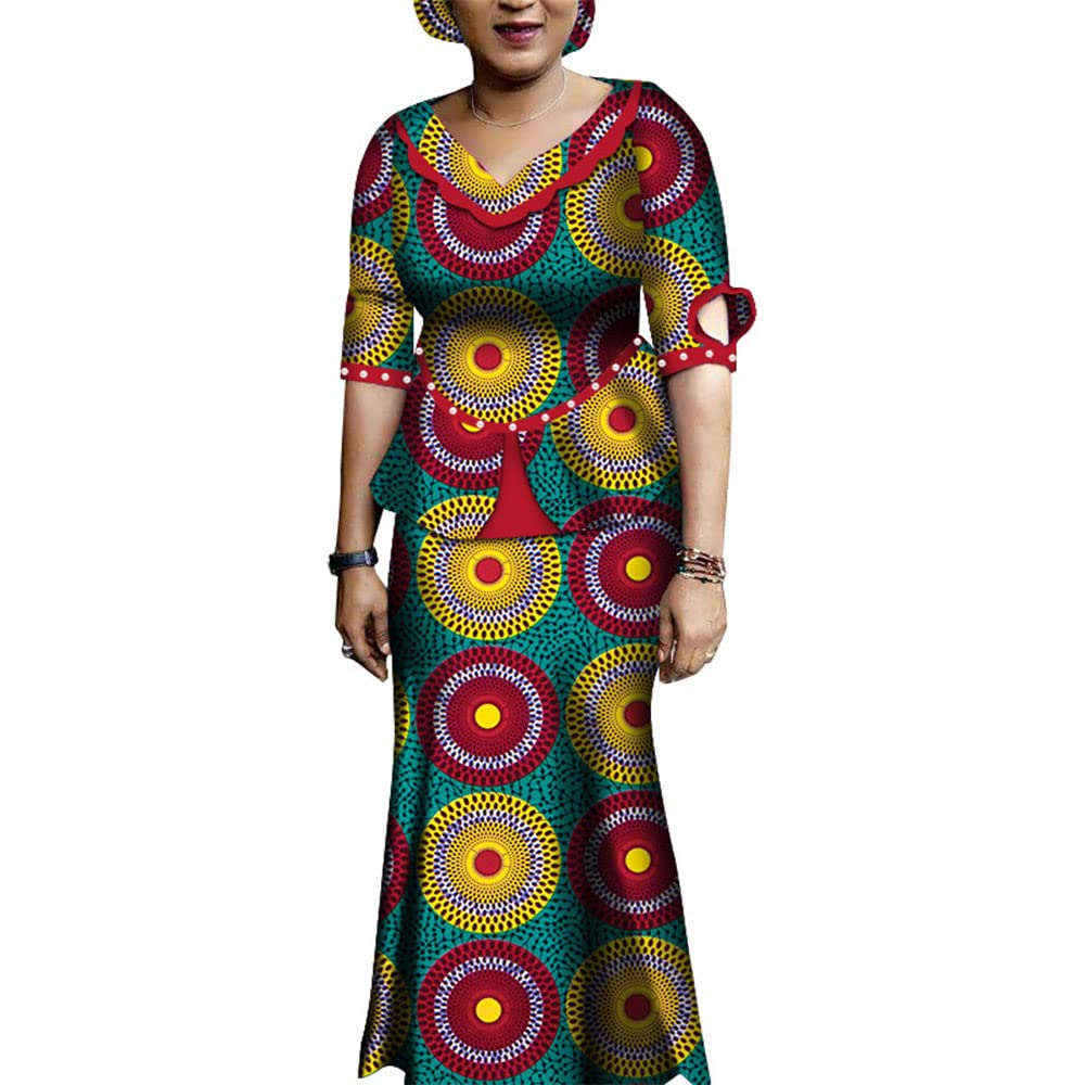 Stylish African Ankara Two-Piece Dress Set for Women - Half Sleeve Traditional Outfit Plus Size 6-24 | Perfect for Cultural Events, Weddings & Summer Vacations