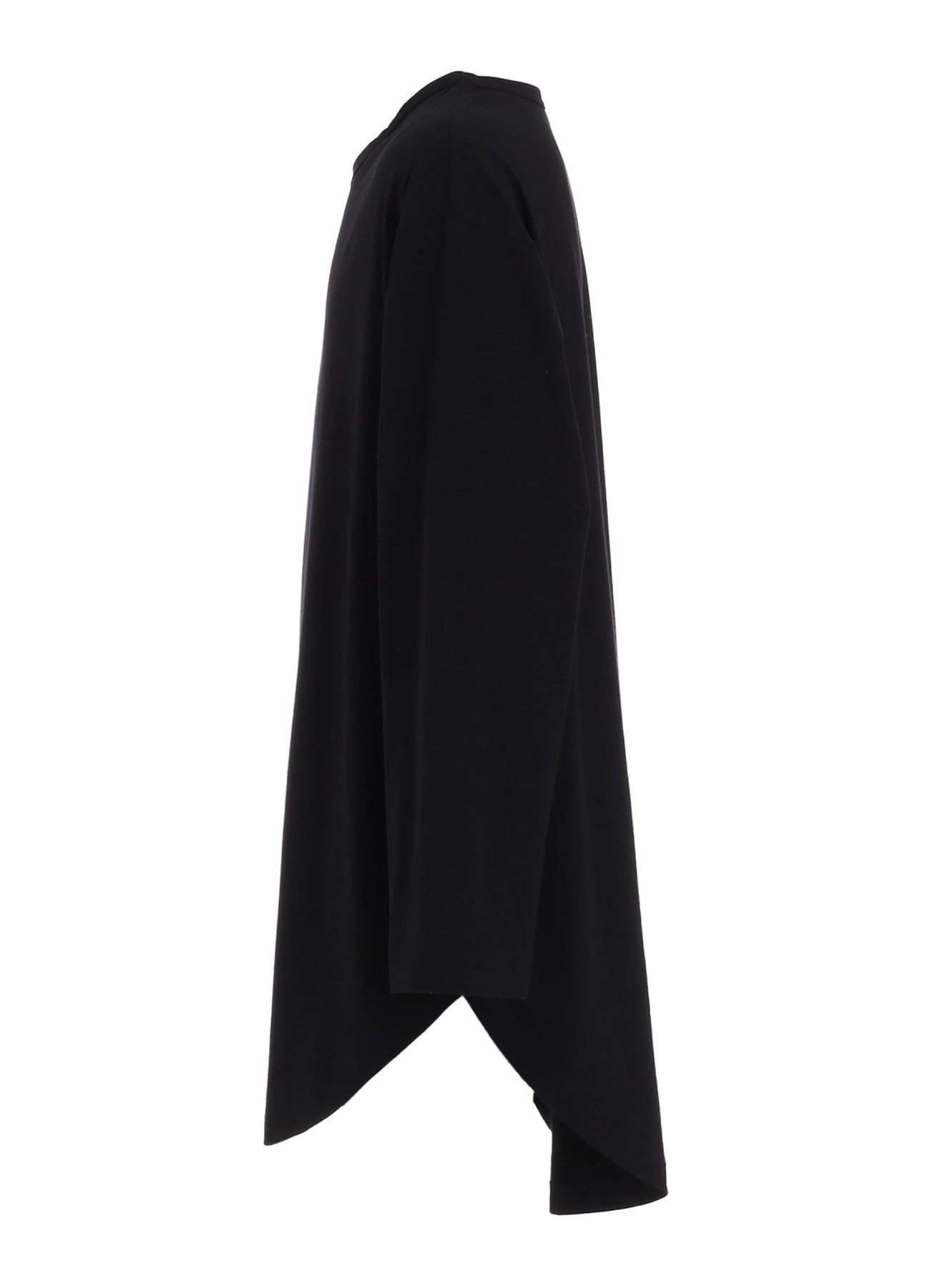 Soft Cotton Jersey Round Hem Jumbo T-Shirt with Long Sleeves - Comfortable Oversized Casual Top for Everyday Wear