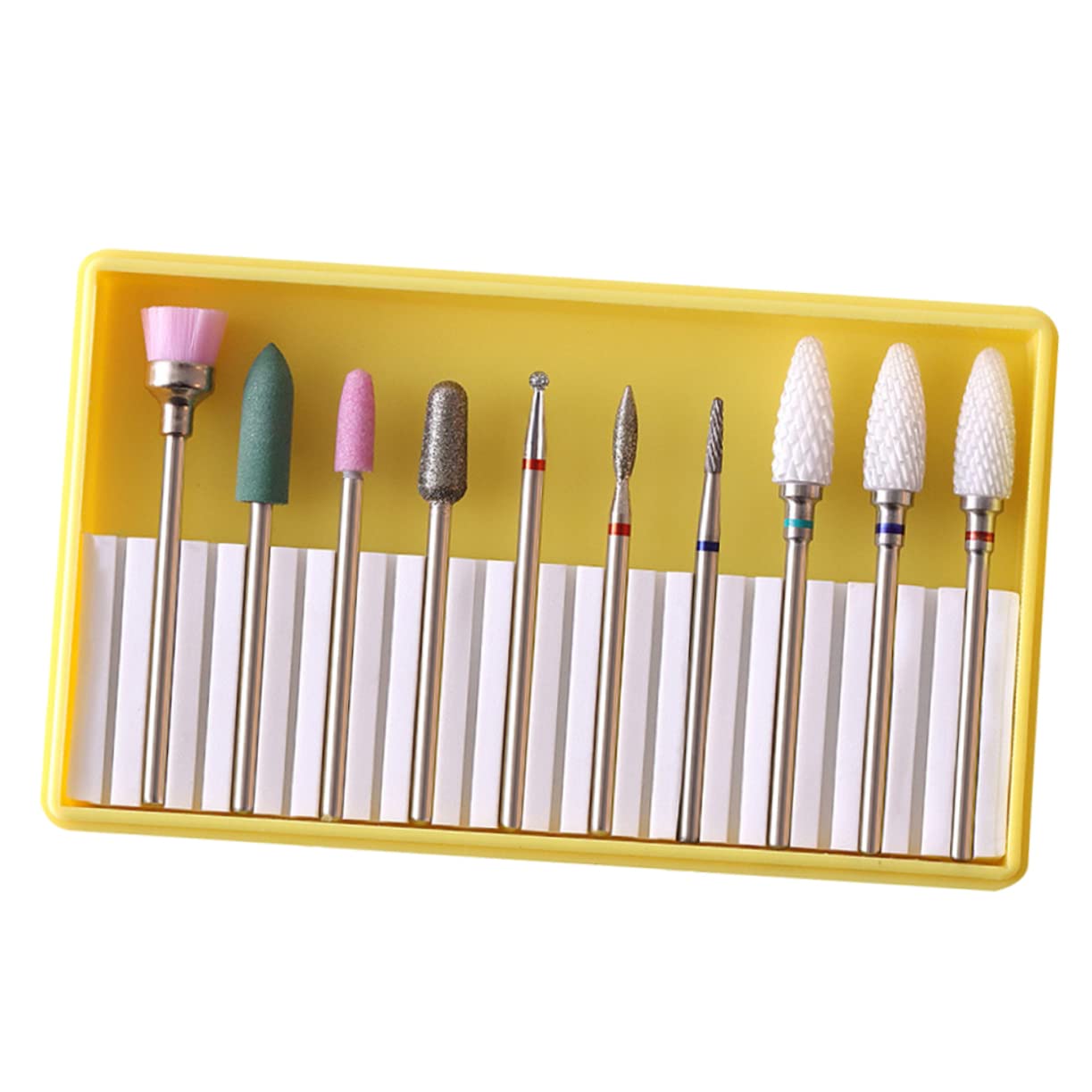 Healifty 1 Set Acrylic Nail Drill Bits Kit - 20PCS Professional Manicure Tools with Grinding Heads for Nail Art, Acrylic & Gel Polish - Perfect for Home Salon & DIY Nail Care
