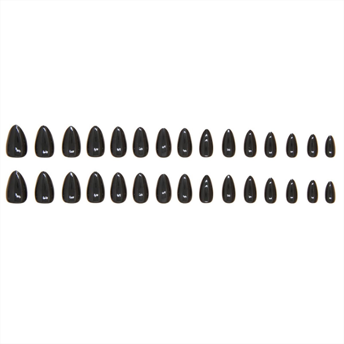 24 Pcs Short Almond Press on Nails - Black Acrylic Fake Nails with Glossy Designs, Full Cover Stick on Nails for Women | Perfect for Manicure, Parties, Weddings & Daily Wear