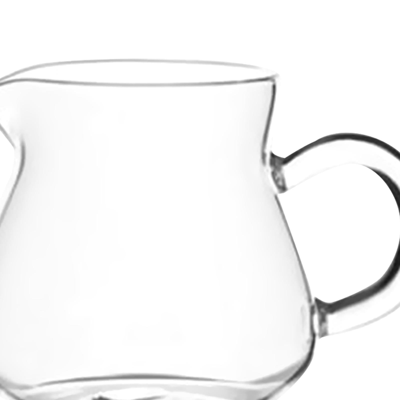 250ml Transparent Creamer Pitcher & Milk Jug - Mini Carafe for Tea, Coffee, Latte - 7x5.5x8.3cm - Perfect for Home, Café & Office Use