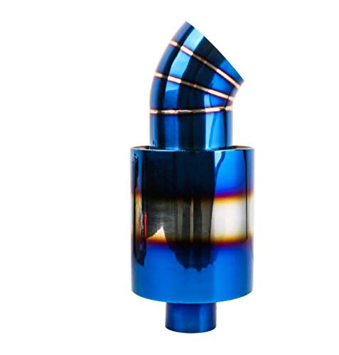 Universal Racing Car Exhaust Muffler - Blue Burnt Tip Round Canister for Enhanced Sport Sound | High-Performance Auto Upgrade for Track & Street Racing