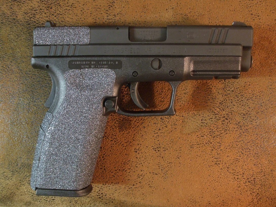 Sand Paper Pistol Grips for Springfield Armory XD .45 Caliber - Peel and Stick Grip Enhancements for Improved Control and Comfort in Shooting Ranges and Tactical Training