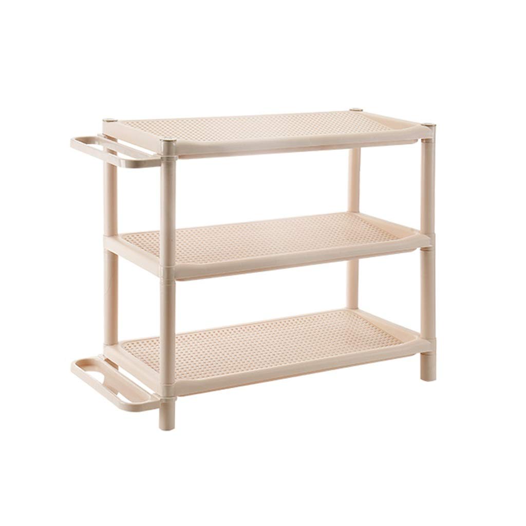 TOMYEUS Plastic Shoe Rack - 5-Tier Multi-Layer Storage Organizer for Shoes, Kitchen, Bathroom & Entryway - Space Saving Design with Umbrella Holder - Perfect for Small Apartments & Closet Organization (Size B)