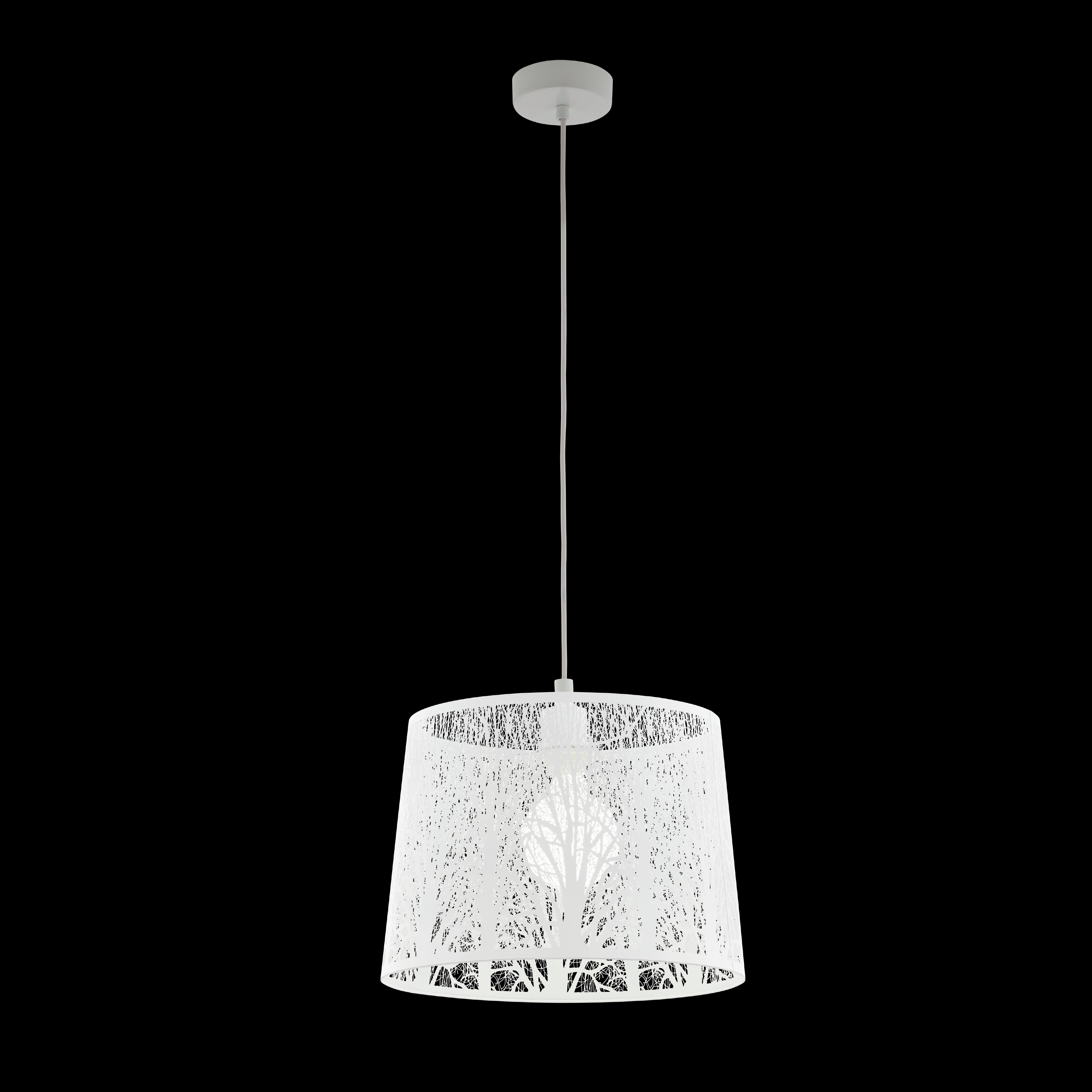 Eglo Hambleton Tree Pattern White Metal Ceiling Pendant Light Fixture - Modern Farmhouse Dining Room & Kitchen Island Lighting