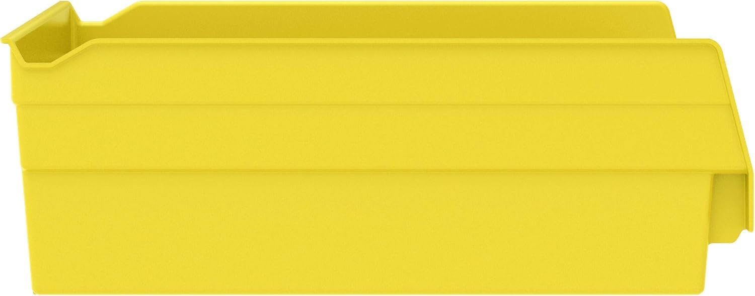 Akro-Mils 30170 Heavy Duty Plastic Shelf Bins - 12-Pack Yellow Storage Containers (12