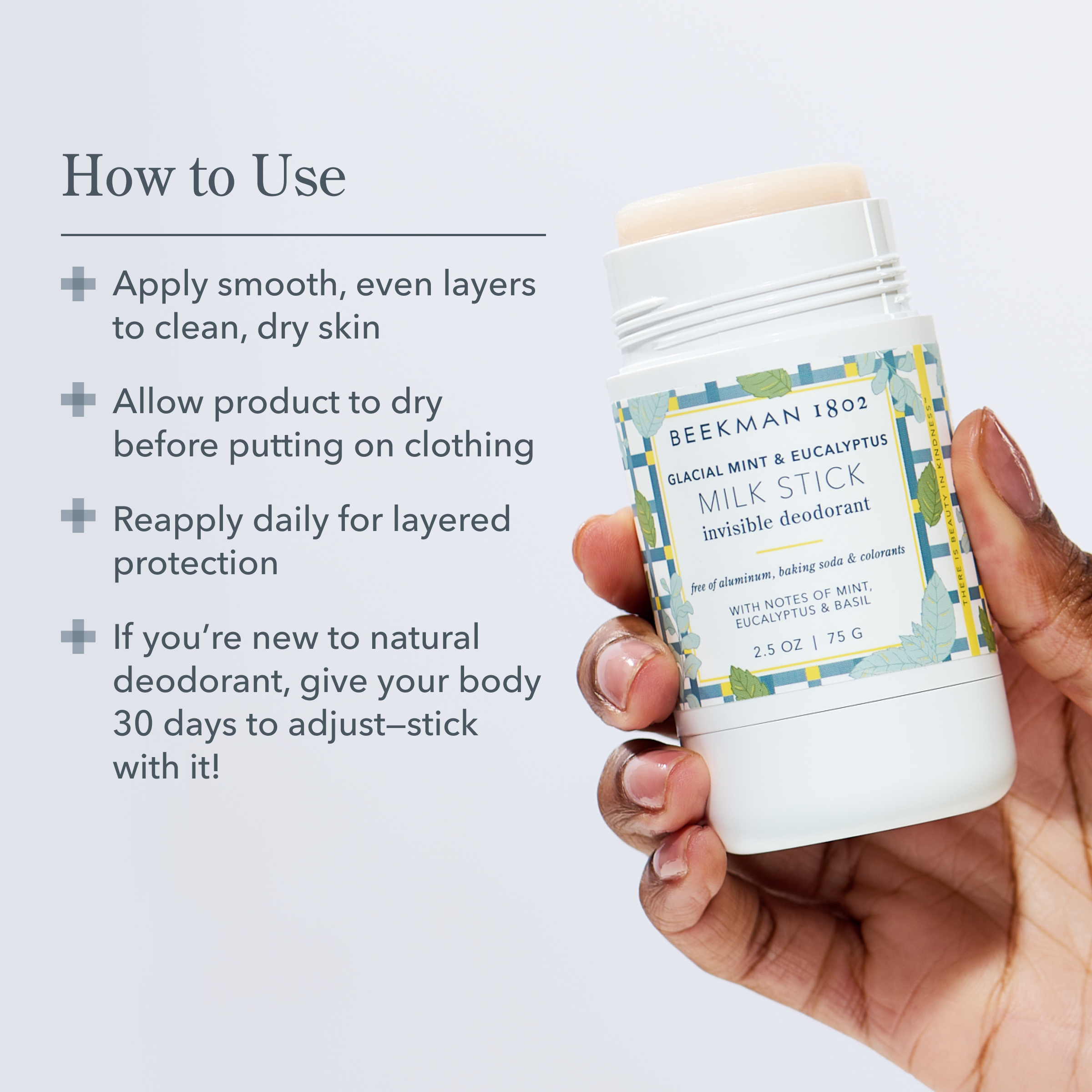 Glacial Mint & Eucalyptus Milk Stick All Day Odor Protection Invisible Deodorant Duo - Natural Long-Lasting Deodorant for Women & Men - Perfect for Gym, Work & Daily Freshness