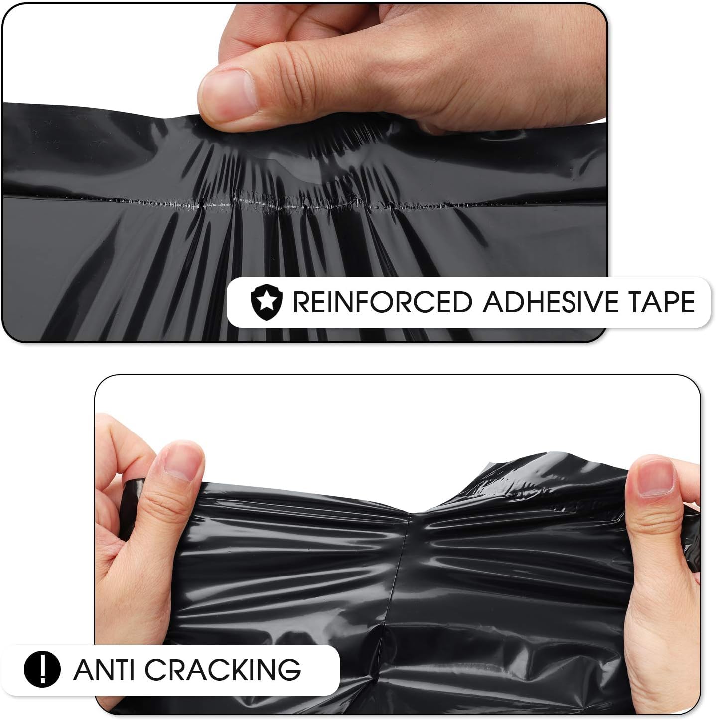 Metronic 14.5x19 Inch 400 Pack Large Poly Mailers - Waterproof Self-Adhesive Shipping Envelopes for Clothing & Small Business - Durable Mailing Bags for Ecommerce, Online Stores & Retail Packaging (Black)