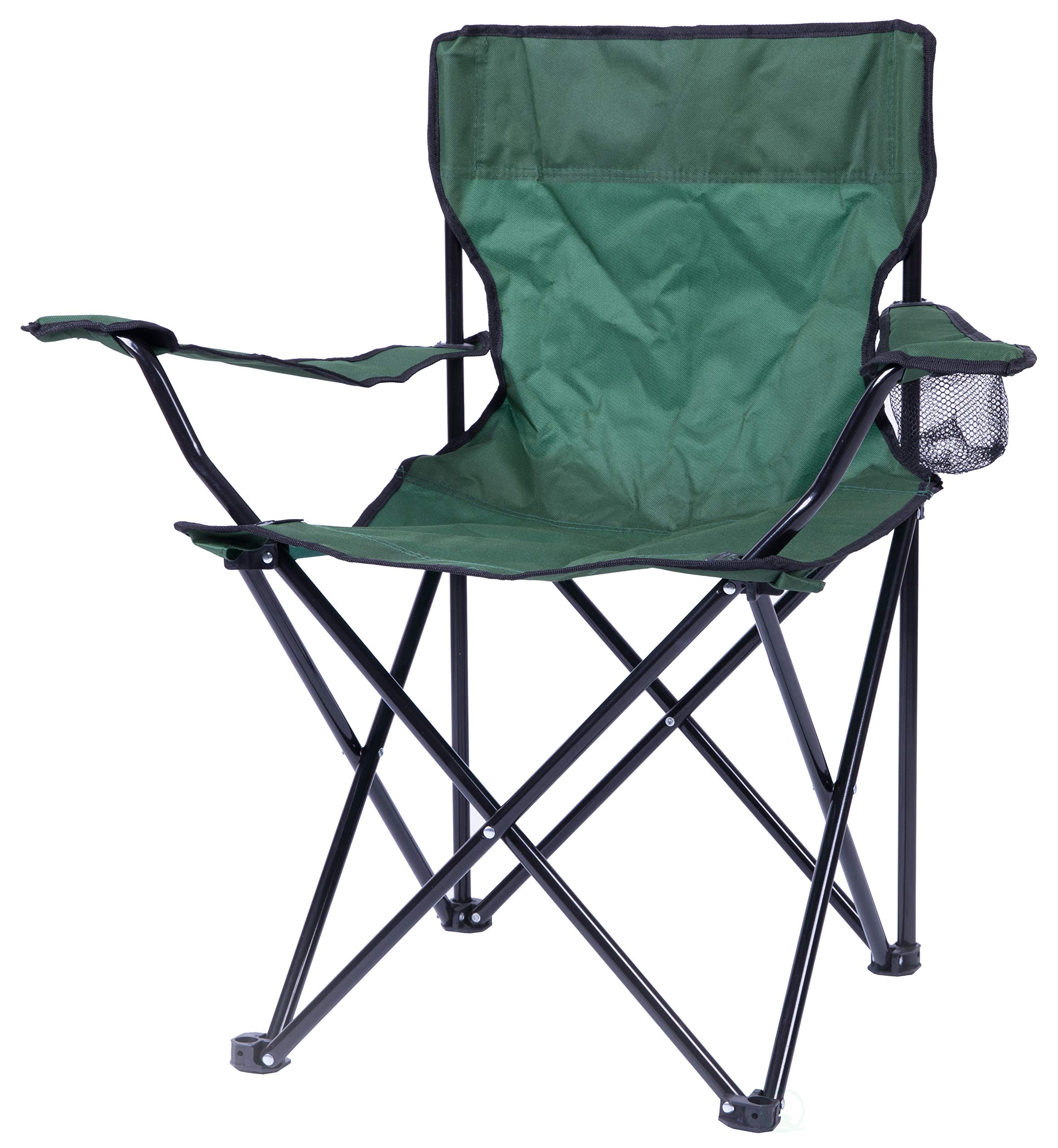PLAYBERG Portable Folding Camping Chair - Lightweight Outdoor Chair with Carry Bag, Green - Perfect for Beach, Picnic, Hiking, and Backyard Relaxation