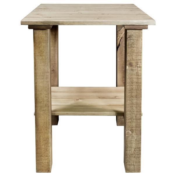 Rustic Homestead Exterior End Table - Outdoor Side Table for Patio, Garden, Porch & Deck - Weather-Resistant Accent Table for Coffee, Books & Decor