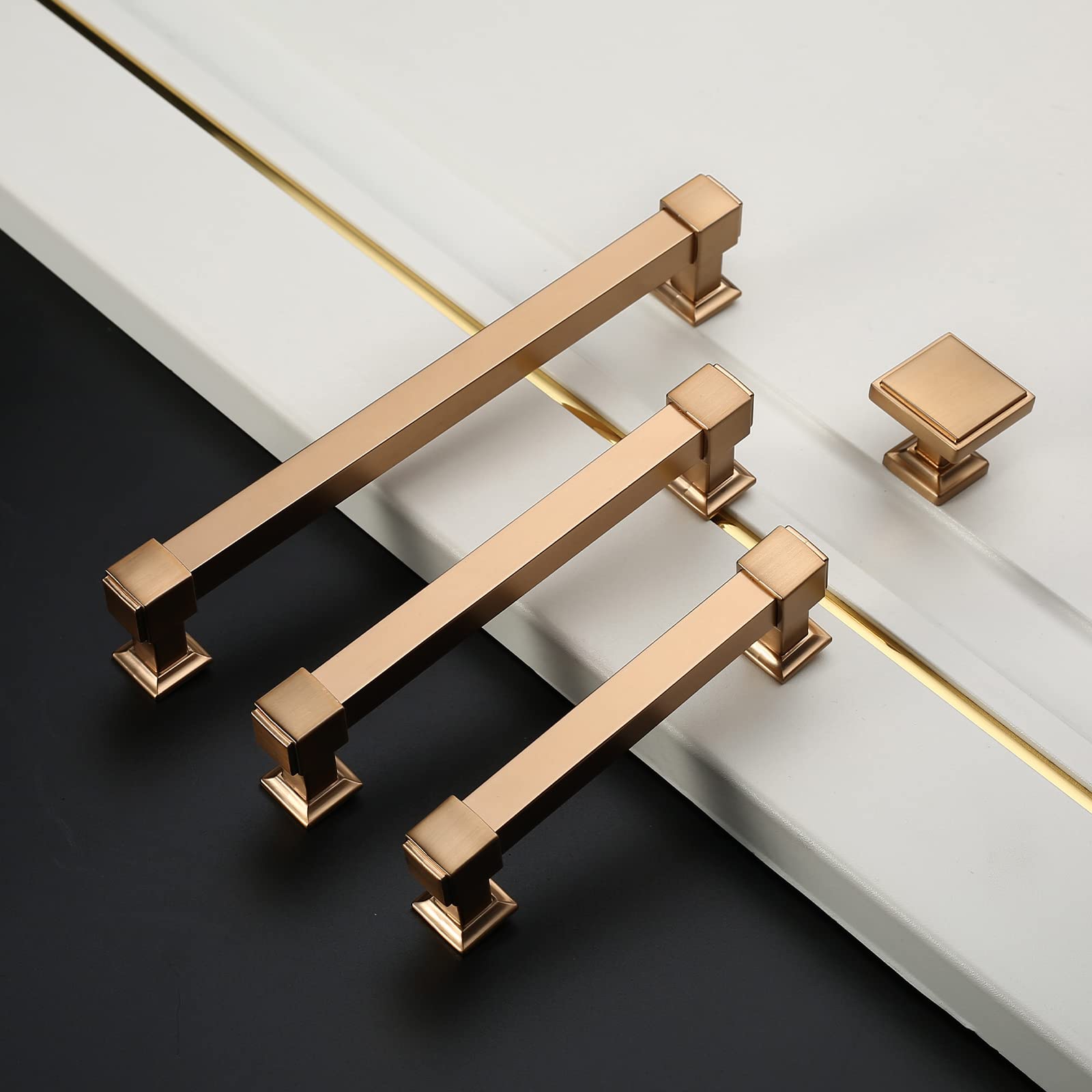 10 Pack 4 Inch (102mm) Champagne Bronze Cabinet Pulls - Elegant Kitchen Cabinet Handles & Drawer Pulls for Cupboards, Dressers & Home Furniture Upgrade