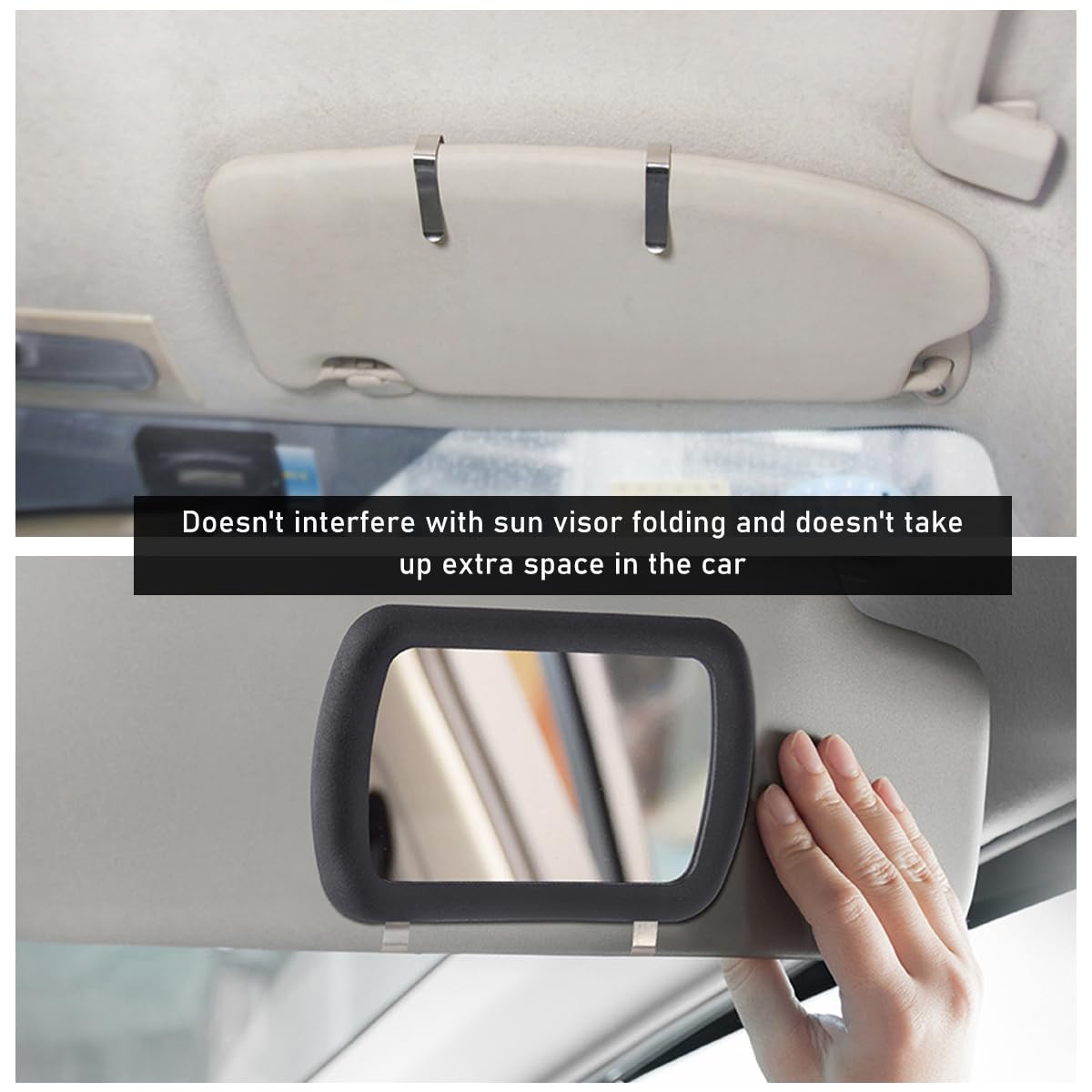 1PC Universal Car Sun Visor Vanity Mirror - Clip-on Automotive Makeup Mirror with Sun-Shading for Women & Girls | Perfect for On-the-Go Touch-ups & Driving Comfort | Car Interior Accessories
