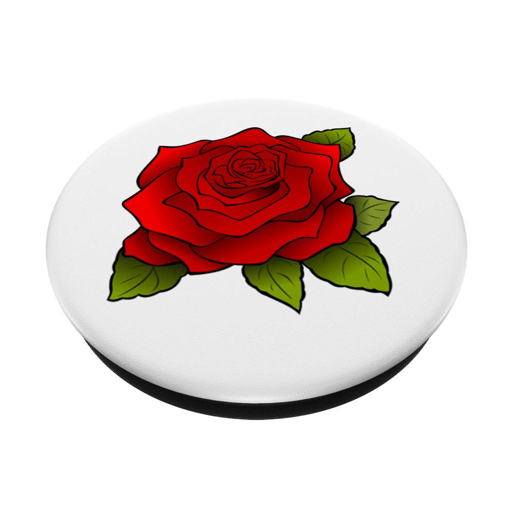 Red Rose PopSockets PopGrip - Interchangeable Phone Grip & Stand for iPhone, Samsung, Smartphones - Perfect for Selfies, Video Calls, and Secure Phone Handling
