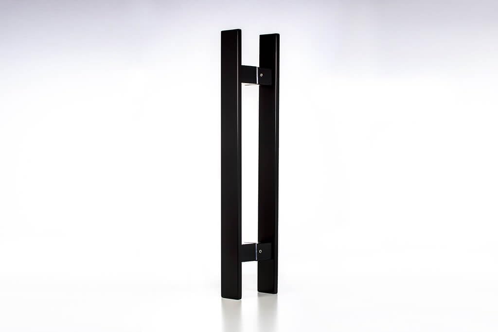 32 Inch 2-Sided Stainless Steel Modern Entry Door Handles - Matte Black Finish Sliding Barn Door Handle Set for Single/Double Doors - Rectangle Flat Bar Design for Interior & Exterior Use - Perfect for Homes, Offices, and Commercial Spaces