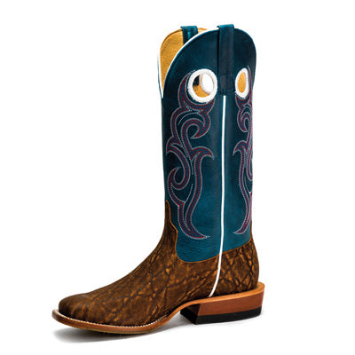 Anderson Bean Men's Cognac Elephant Print Cowboy Boots - Handcrafted Leather Western Boots for Men - Perfect for Rodeo, Country Dancing & Casual Wear