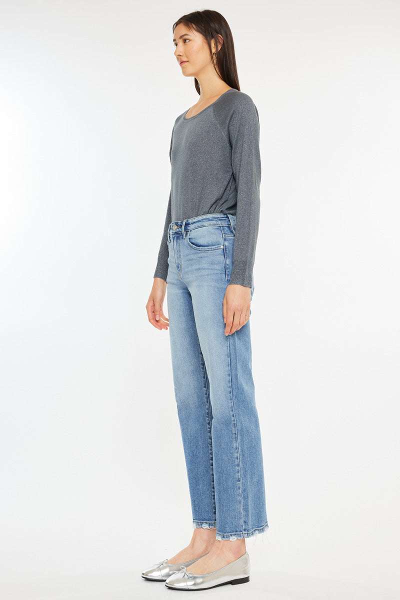 Melissa High Rise Slim Wide Leg Jeans for Women - Stretchy Comfort Denim Pants, Flattering Bootcut Fit - Perfect for Casual Wear, Office & Night Out