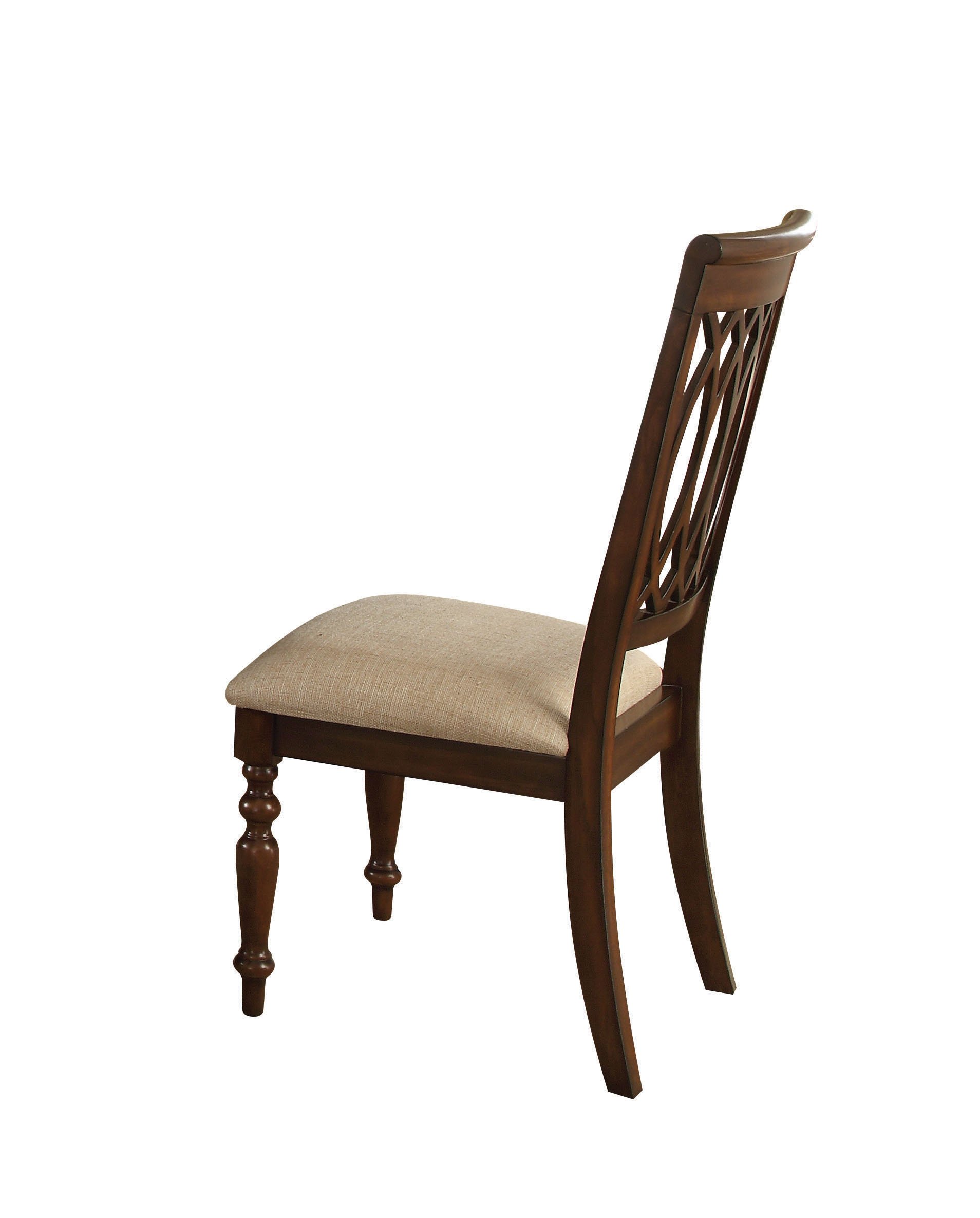 ACME Furniture Farrel Side Chairs, Set of 2 - Sand Linen Upholstery with Walnut Wood Legs, Modern Dining Chairs for Kitchen, Breakfast Nook, or Small Space Decor